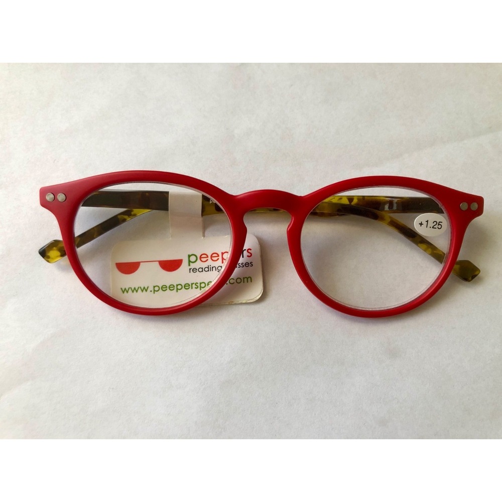 New Peepers Round Cape Cod Red Tortoise Reading Glasses +1.25